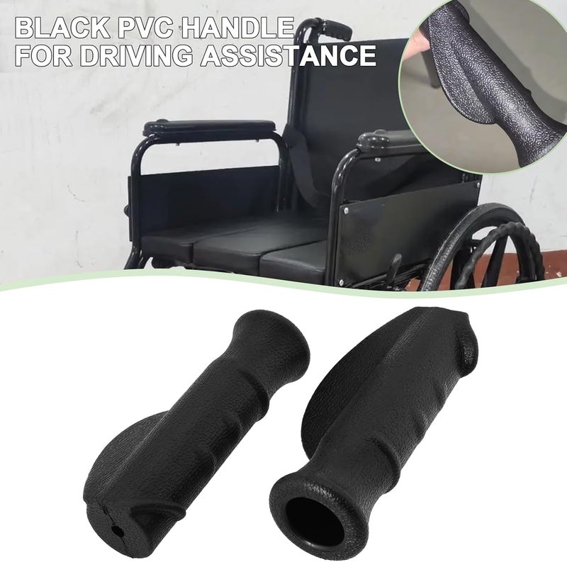 Create idea 2 Pairs 22mm Rollators Handles Right and Left Handle Covers PVC Ergonomically Handles Rollators Replacement Parts Accessories Black - Image 2